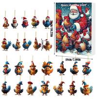 Christmas Acrylic Rooster Hangings For Advent Calendar And Tree Decor Gift For Celebrations Style A