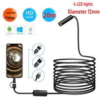 8-12mm Autofocus 5MP HD WiFi Endoscope for Mobile Phones & Industrial Pipe/Fish Finder 3-in-1 1m 12mm Soft Cable