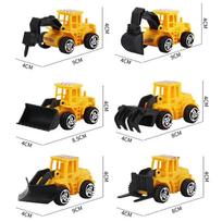 6-Piece Construction Vehicle Cake Toppers: Tractor & Excavator Set for Baby Boy Birthday Party.