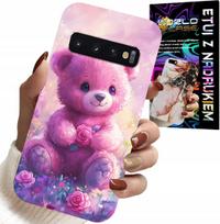 Etui Do Samsung Galaxy S10 - Słodki Miś Na Różowym Tle, Case + Folia