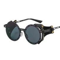 Otu Steampunk Unisex Round Frame Avant-garde Sunglasses 6308