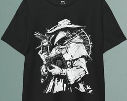 Plague Doctor T-Shirt Steampunk Dark Academia Halloween Shirt Retro Streetwear High-quality Crew-neck Short-sleeved Men's Tshirt S įvairiaspalvis