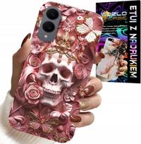 Etui Do Samsung Galaxy S25 Edge - Kobiece, Modne Wzory, Czaszka W Róże