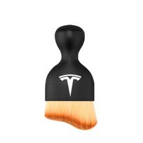 Car Logo Cleaning Soft Brush Tool Car Lnterior Dust Removal Accessories For Tesla Model 3 Y S X Cybertruck Juguete Roadster Coil juoda
