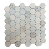 30x30cm Ceramic Pebble Mosaic Tiles Spa Pools Fish Ponds Bathrooms Anti-skid Wear-Resistant Floor Wall Decor Easy Cut Mesh Base (WHITE,30x30cm) balta