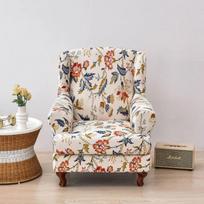 Stretch Print Wing kėdės užvalkalas Spandex elastiniai fotelio užvalkalai Europe Wingback Relax sofos užvalkalai su sėdynės pagalvėlės užvalkalu