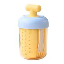 Portable Overnight Oats & Salad Jar with Built-In Fork 500ml Microwave-Safe Breakfast Bowl with Lid BPA-Free Fruit Cup for Meal Prep Travel Office