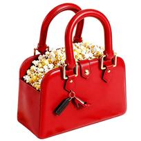 Popcorn Bucket Shaped Handbag with Structured Design and Dual Handles for Everyday Use and Special Occasions one size raudona