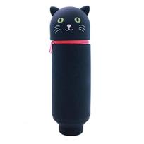 High Quality Cartoon Pencil Case Animal Shape Silicone Pen Pouch Multipurpose Foldable Stationery Storage Bag