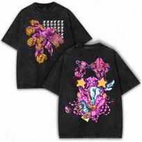 Anime JoJo Bizarre Adventure Vintage Washed Tshirt Giorno Giovanna Bruno Buccellati Tshirts Unisexs Women Fashion Casual T Shirt S