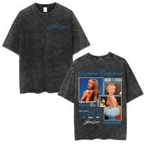Sabrina Carpenter New Album Poster Print Tshirt Unisex Women Vintage Washed Harajuku Fashion Oversized Top Cotton Solf Summer Tees S