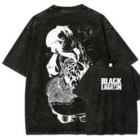 Black Lagoon Washed Tshirt personality Clothes NewModel Anime Tshirt Breathable Year round clothing Plus Size Unisex Couples S
