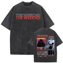 The Weeknd Trendy Merch Vintage Washed T Shrit Mens High Quality Cozy Tops Aesthetic Oversized Hip Hop Tshrits Unisex Streetwear S