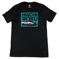 Hachi-Roku Corolla Trueno AE86 Initial D Teal Minimalistic Anime Graphic Art Tee S