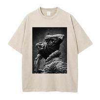 Vintage Washed Anime Berserk Guts Graphic Tshirt Vintage Washed Oversized T Shirt Men Women Clothing Cotton Short Sleeve Tees S