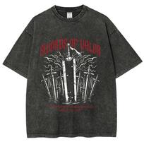 Anime Berserk Guts Printed Tee Men Women Short Sleeve Cotton Tshirts Vintage Washed Tshirt Harajuku Casual Oversized T Shirt S