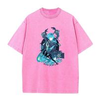 Game Genshin Impact Eula Graphic Printed T Shirt Men Women Casual Loose Tshirts Washed Cotton Tee Harajuku Male Vintage Tshirt S