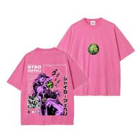 Anime JoJos Bizarre Adventure T Shirt Yk Washed Cotton Tshirt Summer Short Sleeve Casual Loose Tees Tops Men Unisex Clothing S