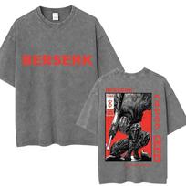 Japan Anime Guts Berserk Guts Washed T Shirts Swordsman Gatsu Sacrifice Zodd Hip Hop TShirt Men Women Loose Cotton Hipster Tees S