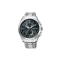 CITIZEN Solar Fashion Solar Quartz Stainless Steel Titanium Alloy Strap Men's Watch Black Dial AT8040-57E juoda