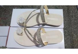 Plus Size Rhinestone Thong Sandals - Women's European American Summer Beach Style 43 šampano aukso spalvos