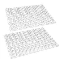 2vnt 30x40CM virtuvės kriauklės kilimėlis PVC tuščiaviduris rombinis stačiakampis neslystantis keraminis nerūdijančio plieno kriauklės apsauginis drenažo padas skaidri