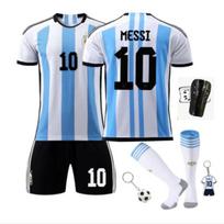 Argentinos Messi futbolo marškinėlių komplektas #10, Vaikų sportinė apranga, Poliesteris, Baltas/Mėlynas, 140-150 CM 100-110 CM