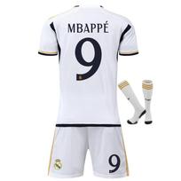 Real Madrid Mbappe Kids Soccer Jersey White Youth Football Training Uniform Breathable Quick-Dry 110-120 CM balta