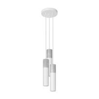 Lampa Wisząca Okrągła Biało-Szara Potrójna Tuby Borgio 3Xgu10 10W Sl.1080 Sollux Lighting