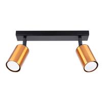 Spot Sufitowy Czarny Podłużny Podwójny Miedziane Klosze 2Xgu10 10W Winx Sl.1375 Sollux Lighting