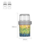 560ml Overnight Oats Container New With Topping Reusable Oats Jars PP Yoghurt Pots Students pilka