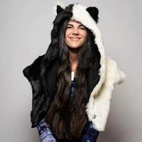 Mary Fox fur scarf hat gloves all-in-one three-piece fur shawl hat one-piece hat
