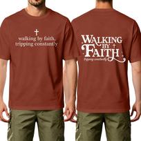 Men's Casual Graphic T-Shirt Walking by Faith Tripping Constantly Printed Crew Neck Short Sleeve Comfortable Fit Fashion XXXXL