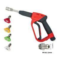 High Pressure Water Spray Gun with Extended Handle and Multiple Quick Connect Nozzles for Home Garden Cleaning Car Washing and Outdoor Applications One Size