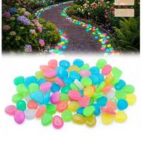 1CM Colorful Glowing Pebbles Reusable Decorative Aquarium Gravel Multi-Purpose Garden Pebbles Garden Aquarium Landscaping raudona