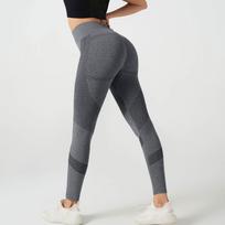 High Waist Seamless Leggings for Women Stretchy Workout Yoga Pants with Contoured Ribbed Detailing and Tummy Control Design M