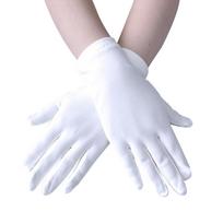 1Pair Sexy Short Spandex White Bridal Gloves Black Red Waist Length Women Dance Party Wedding Gloves Full Finger balta
