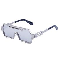 Metal Steampunk Sunglasses Stylish Big Shaped Frame UV400 Protection Irregular Square Shaped Sunlight Eyeglasses Punk One-Piece Eyeglasses Men