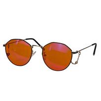 Blue Light Filter Eyeglasses For Women Better Sleep Eyeglasses Red Orange Lens Nighttime Improve Insomnia Metal Shaped Frame Small Size 133mm