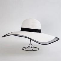 Floppy Foldable Ladies Women Straw Beach Sun Hat Summer Travel Wide Brim Caps balta