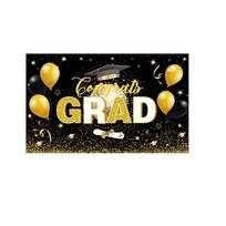 Graduation Party Banner Congrats Grad Backdrop Indoor Outdoor Graduation Decoration for Yard School Ceremony Photo Background One Size