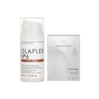 Olaplex Olaplex Nr. 6 Cheminio ryšio lygintuvas 100ml X Natūralaus grožio r-PGA Giliai drėkinanti pagalvėlės kaukė (Galioja iki 2026 m. balandžio 13 d.) 6x 20ml 2vnt