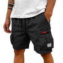 Mens Drawstring Waist Cargo Shorts with Multiple Pockets Relaxed Fit Casual Style Lightweight Fabric Design L juoda