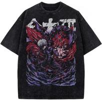 Anime Tokyo Ghoul Kaneki Ken Graphic T Shirt Men Short Sleeve Clothing Casual Cotton Tshirt Vintage Washed Tshirt Harajuku Tops S