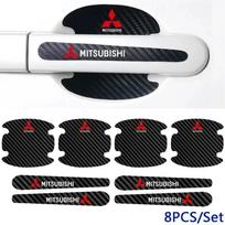 3D Carbon Fiber Texture Door Bowl Guard Sticker Auto Products for Mitsubishi Triton L200 Ralliart Pajero Sport Mirage