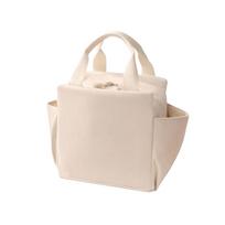 Insulated Lunch Bag Portable Bento Box Carrier Thermal Lunch Tote with Handles and Multiple Pockets for Students and Office Use one size smėlis