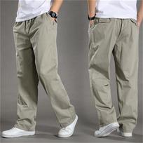 Spring and Summer Thin Cotton Leisure Pants Men's Loose Straight-leg Pants Large Size Wide-leg Pants Trousers Multi-pocket Overalls 6XL