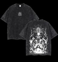 Jujutsu Kaisen Mahoraga T Shirt Megumi Graphic Men Back Print Acid Wash Oversized Streetwear Anime Cotton Top Tee M