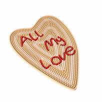Decorative Non-Slip Rubber Drain Pad Heat-Insulating Soft Cup Drying Mat Fast Dry Heart Shaped Bar Counter Mat Camping (as the picture,43 x 32.3 cm)
