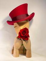 Moterų Vyrų Asimetriškas Viršus Vilnonė Fedora Skrybėlė Magas Steampunk Cosplay Punk Šventės Kepurės Retro Mados Juostelė Aukštas Skrybėlė Dropshipping 60cm raudona